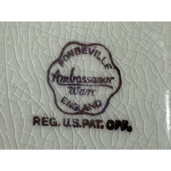 Fondeville ambassador ware England 9” Bread plate Preowned Volume Pricing Red - Picture 4 of 4